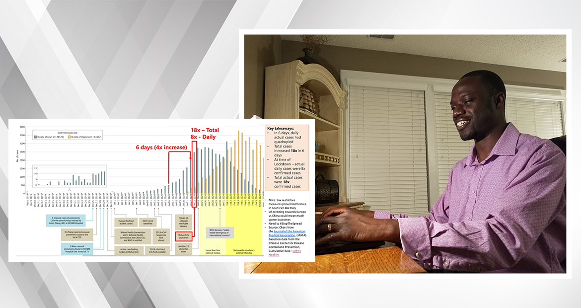 Cummins employee Stephen Aryee's model will help health care officials in his community. Cummins employee Stephen Aryee's model will help health care officials in his community.