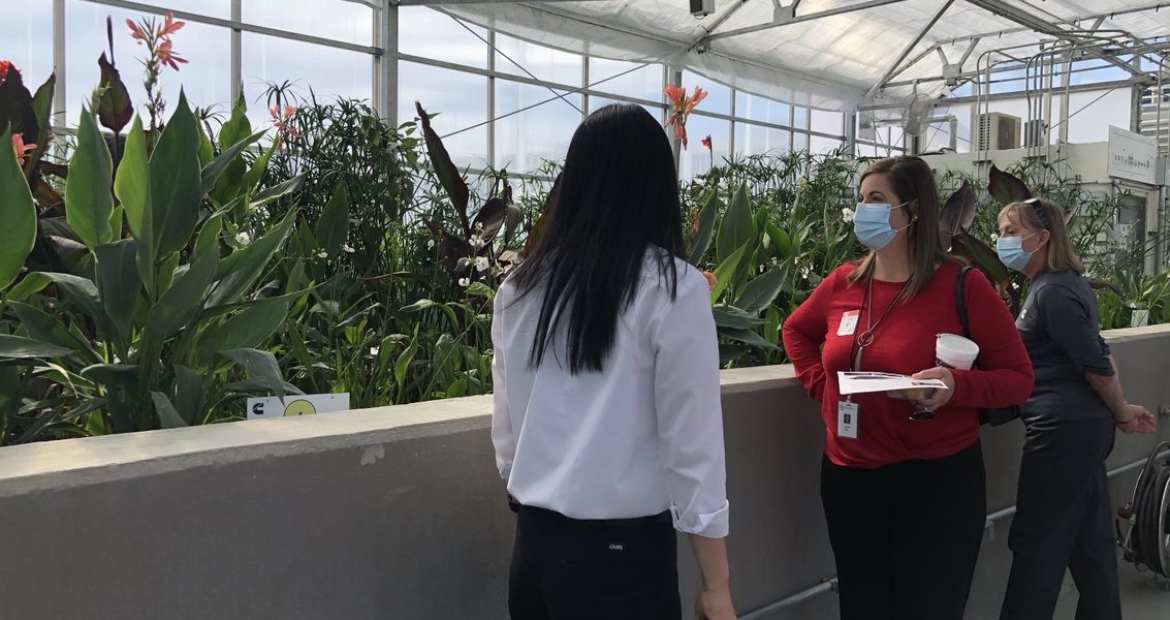 Cummins employees at the Rocky Mount Engine Plant tour the new system's greenhouse at a ribbon cutting earlier this year.