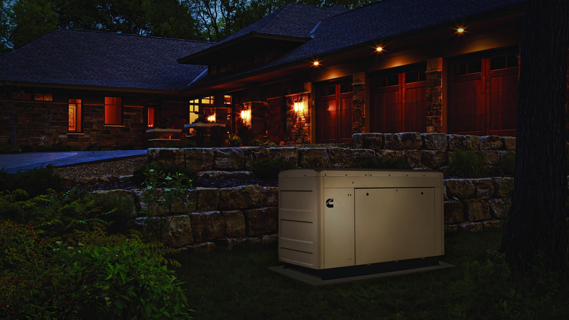 Image of generator set outside of home