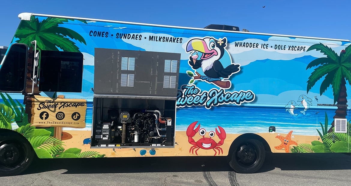 Multicolored mobile business powered by SD20 Generator