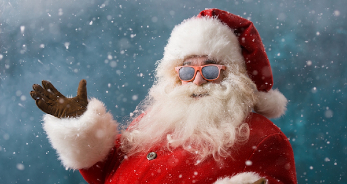 santa wearing sunglasses