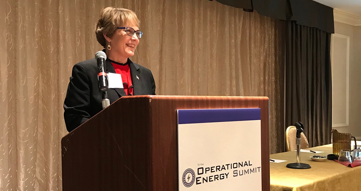 Cummins was an event sponsor and provided two speakers (pictured here is Doreen Swanson) for the 11th annual Operational Energy Summit in Washington, D.C. Cummins was an event sponsor and provided two speakers (pictured here is Doreen Swanson) for the 11th annual Operational Energy Summit in Washington, D.C.