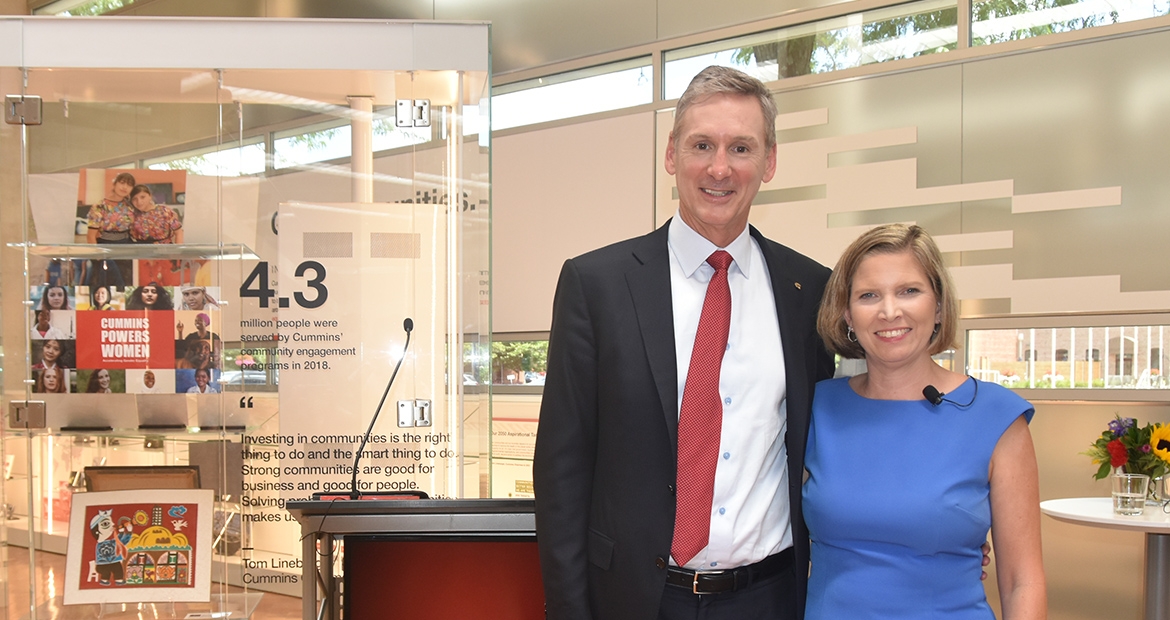 Tom Linebarger and Jen Rumsey smiling