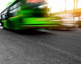 bus in movement
