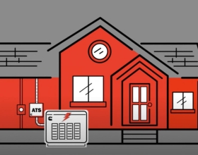 Ilustración de hogar con generador