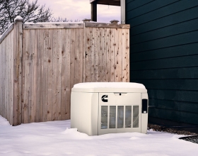home generator in the snow
