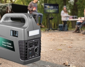 generador portátil en un camping