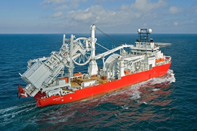 large ship powered by Cummins on the ocean