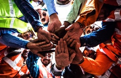 india workers hands in