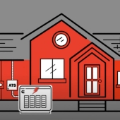 Ilustración de hogar con generador