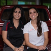Caption: Senior Industrial Engineer Clarissa Arriaga, who along with Current Product Senior Engineer Ashwini Khandelwal conducted the study that led to the elimination of engine coatings at Columbus Mid-Range Engine Plant. 