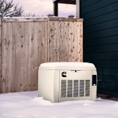 home generator in the snow