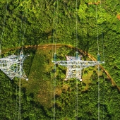 Power lines from above