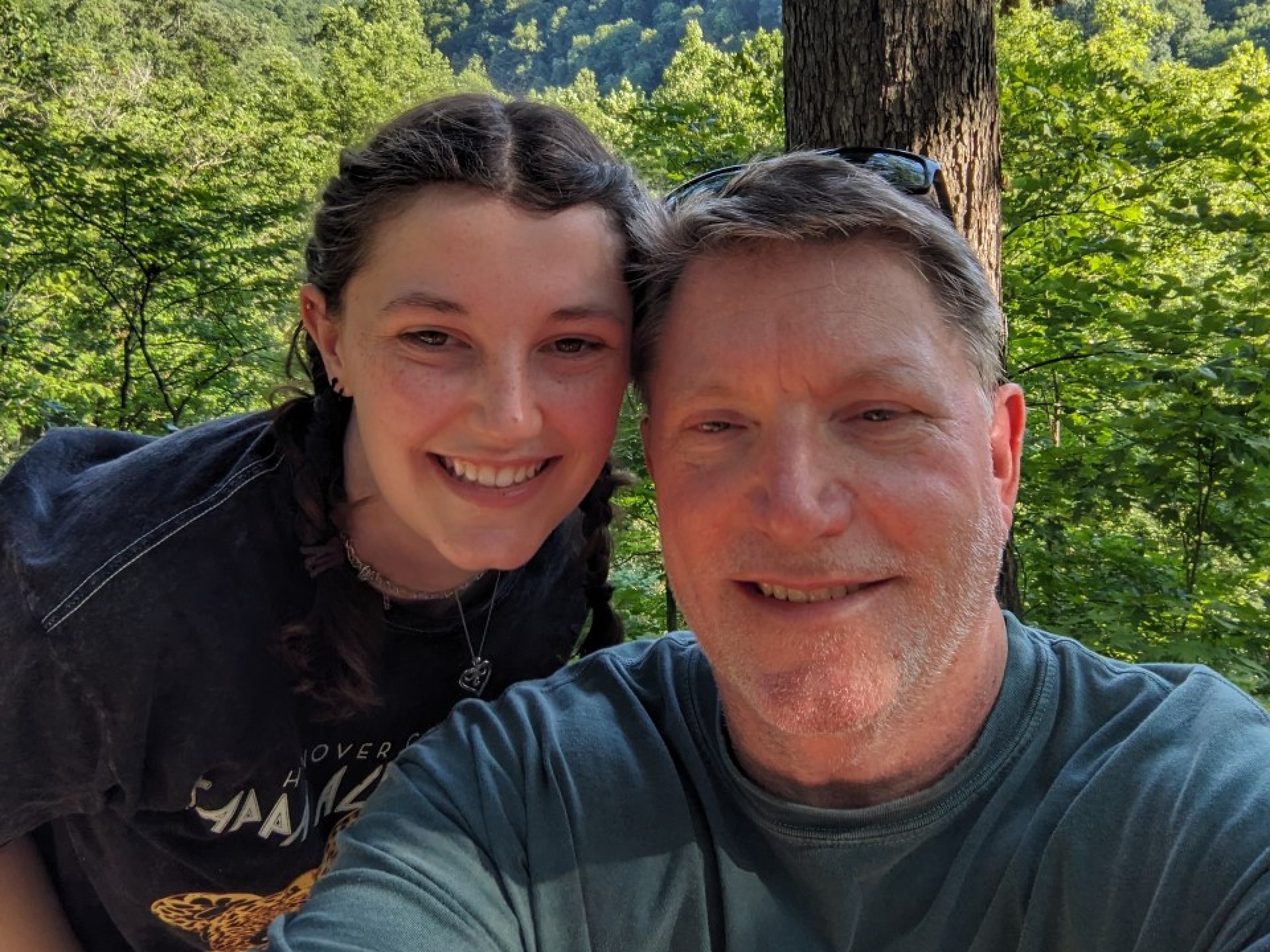 David King taking a selfie with a family member
