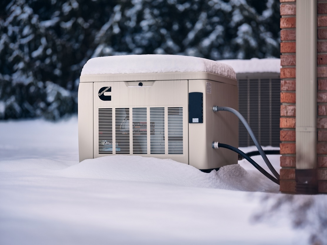 Generator with snow all around