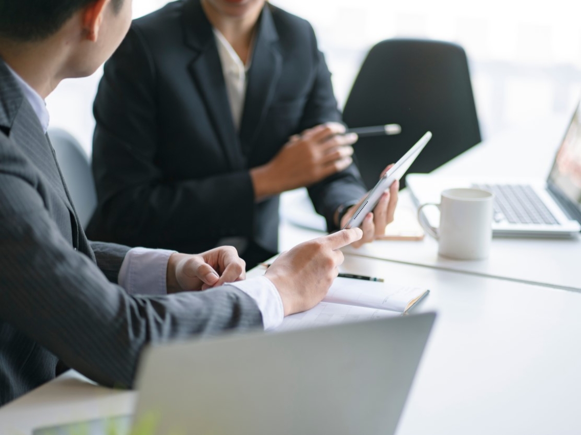 People in a meeting having a discussion